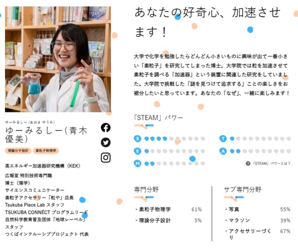 「研究者にであう」では、専門分野を子ども向けの言葉で紹介